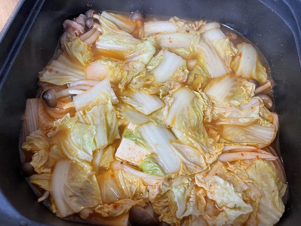 キムチ鍋の白菜